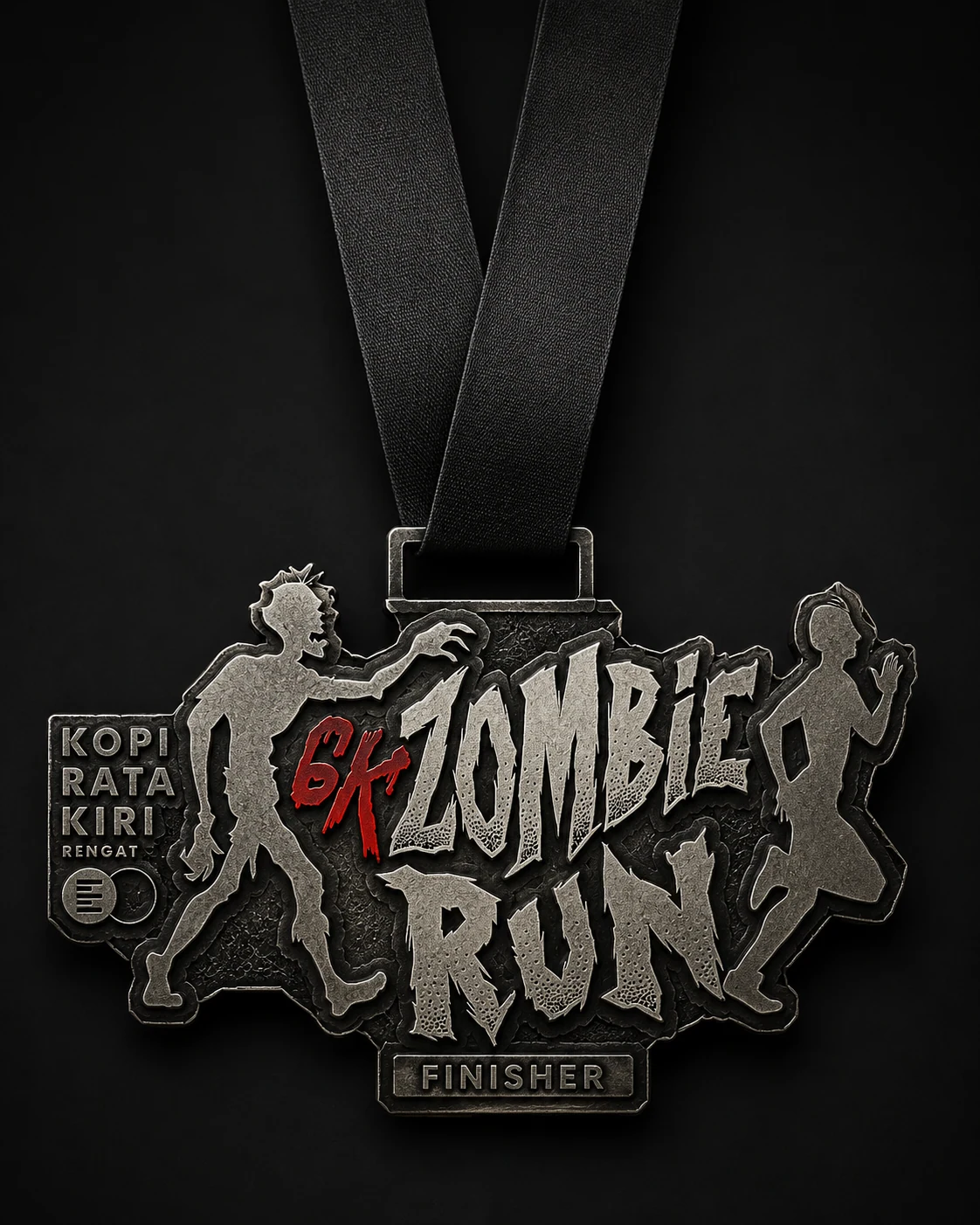 Official Rata Kiri Zombie Run finisher medal